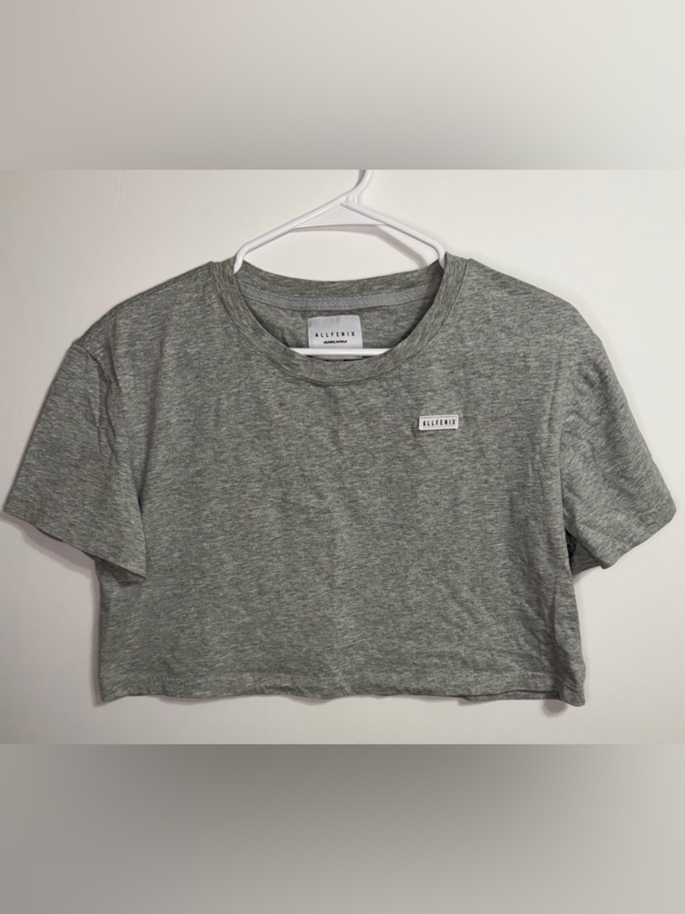 AllFenix Heather Gray 100% Cropped Short Sleeve Tee - Size XS